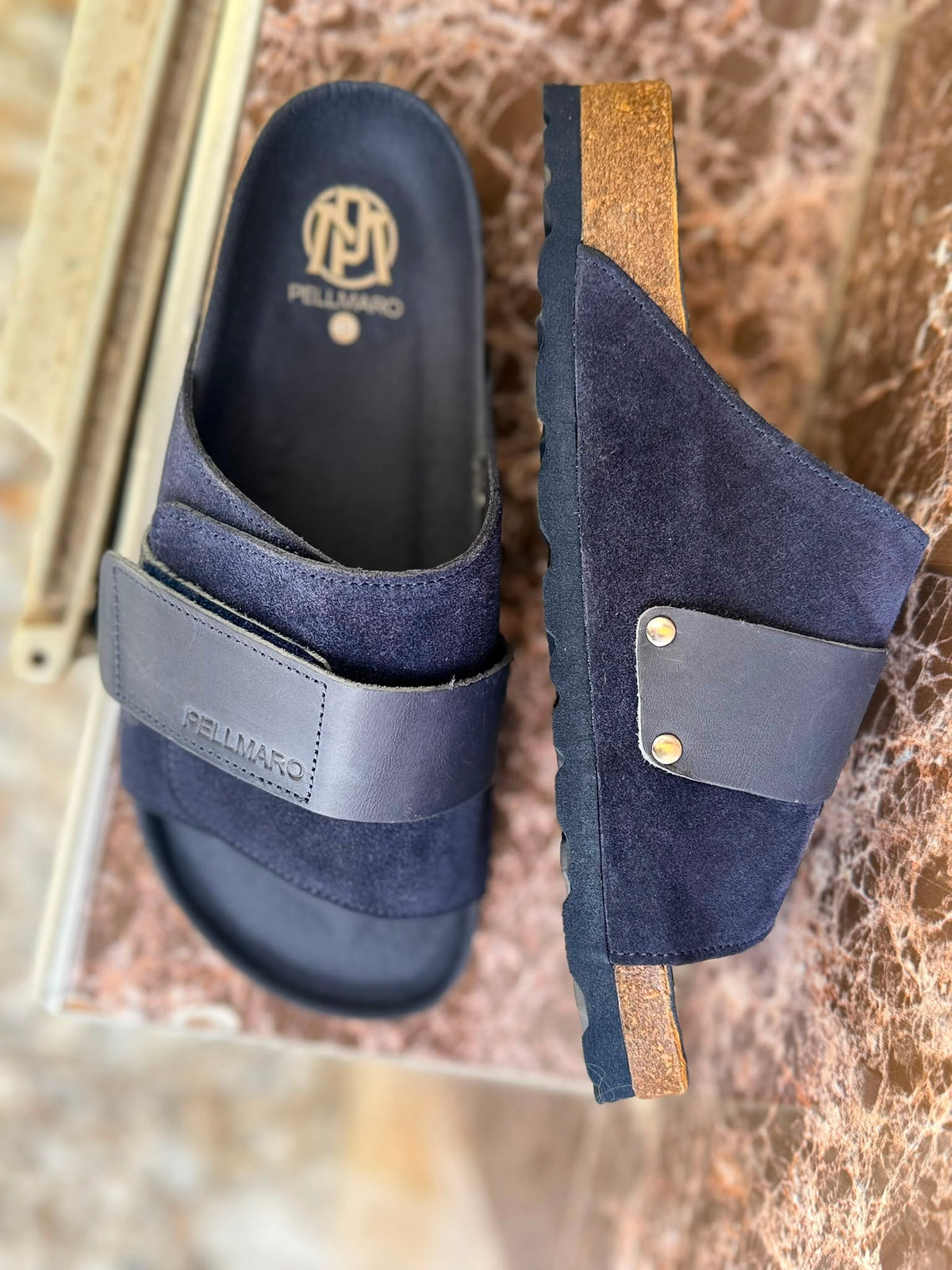 Pellmaro Sandales Daim Bleu Marine