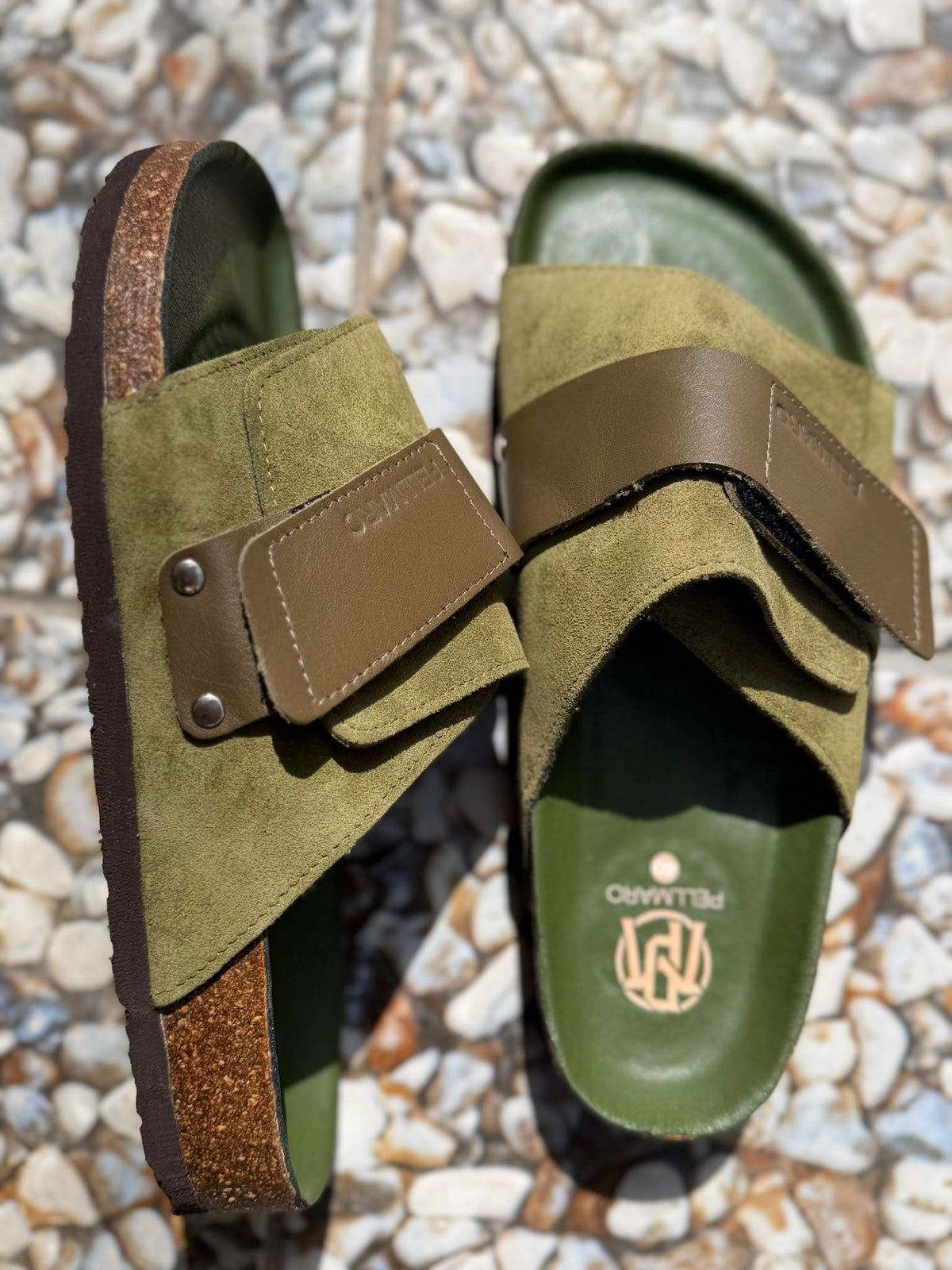 Pellmaro Sandales Daim Vert Olive